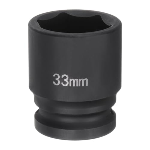 HARFINGTON 6-Point Impact Socket 3/4" Drive 33mm Metric 40Cr Alloy Steel Spindle Axle Nut Impact Socket - size: 33mm