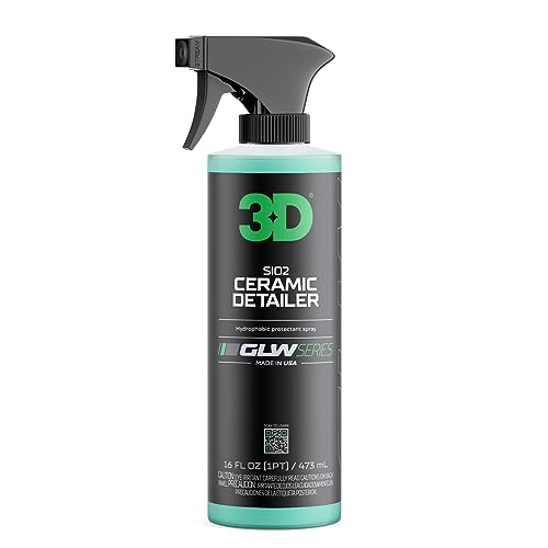3D Ceramic Detailer, GLW Series | Hyper Gloss Finish | SiO2 Peak Hydrophobic Top Coat | Extends Life of Waxes, Sealants, Coatings | DIY Car Detailing Spray | 16 oz - size: 16 Fl Oz (Pack of 1)