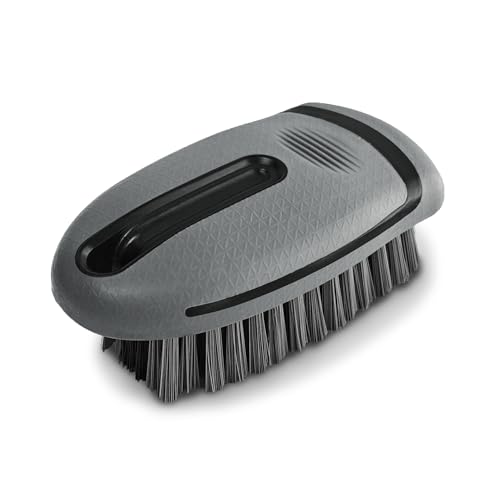 Carpet and Upholstery Cleaning Brush, Stiff Bristle Carpet Detailing Scrubber Brush, Multi-Functional Car Detailing Scrub Brushes, Cleaning Brushes for Car and Home Couch Floor Mats (Gray) - color: Gray