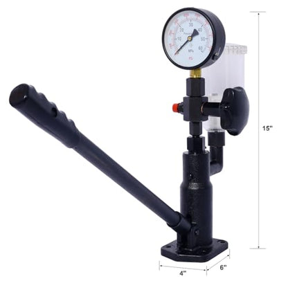 Diesel Injector Tester, Professional Fuel Injector Nozzle Tester for Tractors, Fuel Pressure Tester with Dual Scale Gauge, Precise Diesel Compression Tester, Complete Accessory Kit (600Bar/8000PSI) - size: 600Bar/8000PSI