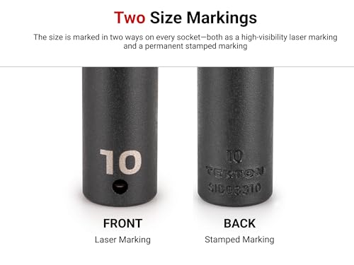 TEKTON 3/8 Inch Drive x 3/8 Inch Impact Socket | SID14210 - size: 3/8 Inch, style: Semi-Deep