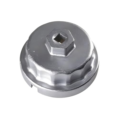ZIMISI Oil Filter Wrench, 64MM Heavy Duty Oil Filter Cap Removal Socket Tool, Aluminum Alloy Oil Filter Remover for 2.5-5.7L Engine, Fits for Lexus, Highlander, Camry, Sienna, RAV4 (White) - color: White