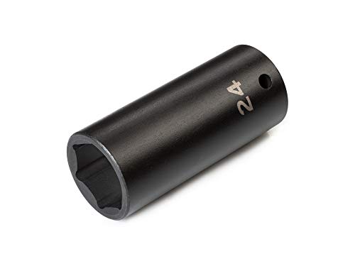 TEKTON 1/2 Inch Drive x 24 mm Deep 6-Point Impact Socket | SID23124 - size: 24 mm, style: Deep