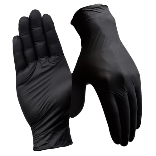 Disposable Nitrile Gloves, 4 Mil, Black, Large/9, 100 Count | Latex-Free, Powder-Free for Exam Lab, Food-Safe for Cooking Cleaning and Food Prep - color: Black, size: Large/9 (Pack of 100)