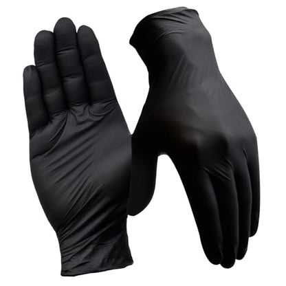 Disposable Nitrile Gloves, 4 Mil, Black, Medium/8, 100 Count | Latex-Free, Powder-Free, Food-Safe for Cooking Cleaning and Food Prep - color: Black, size: Medium/8 (Pack of 100)