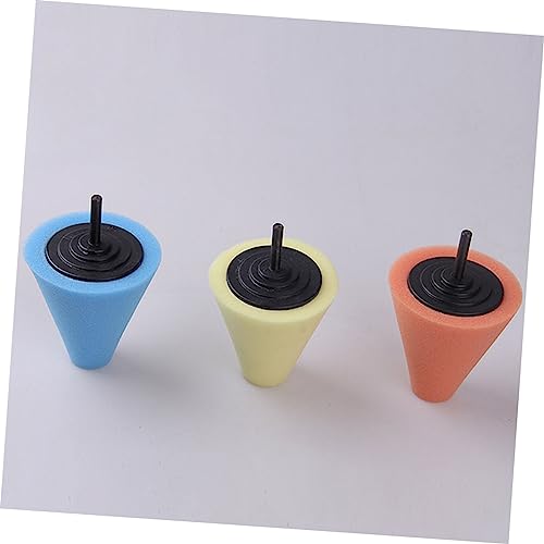 GLEAVI Automotive Cone-Shaped Buffing Pads for Car Wheel Hub Cleaning Long-Lasting Reusable Sponge Polishing Tool for Reach Areas Light Blue