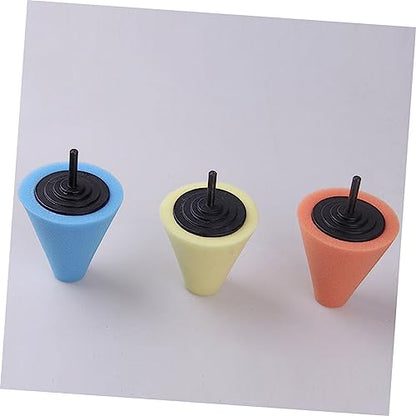 GLEAVI Automotive Cone-Shaped Buffing Pads for Car Wheel Hub Cleaning Long-Lasting Reusable Sponge Polishing Tool for Reach Areas Light Blue