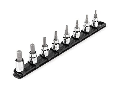 TEKTON Hex Bit Socket Set, 8-Piece | SHB91106 - color: Standard, size: 8-Piece (1/8-3/8 in.), style: Rail