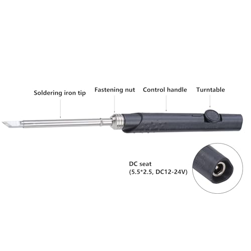 Fafeicy 65W 12-24V Electric Soldering Iron, Adjustable Temperature 220-400 with 7 K Heads, for Quick Heating Welding Tool Kit