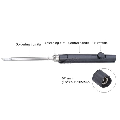 Fafeicy 65W 12-24V Electric Soldering Iron, Adjustable Temperature 220-400 with 7 K Heads, for Quick Heating Welding Tool Kit