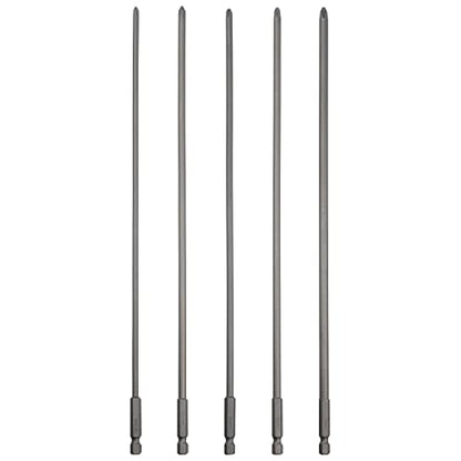Rocaris 5 Pack Extra Long Phillips Screwdriver Bit Sets, 12 Inch | 1/4 Inch Hex Shank Magnetic Screwdriver Bits Cross Head S2