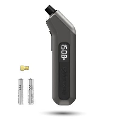 ETENWOLF T300 Plus Tire Pressure Gauge 3-200 PSI with Presta Valve Adaptor | Replaceable AAA Batteries, ANSI B40.7 Grade 2A (±0.5%) Accuracy, Digital Tire Gauge with Bright LED Display, Grey - color: space grey