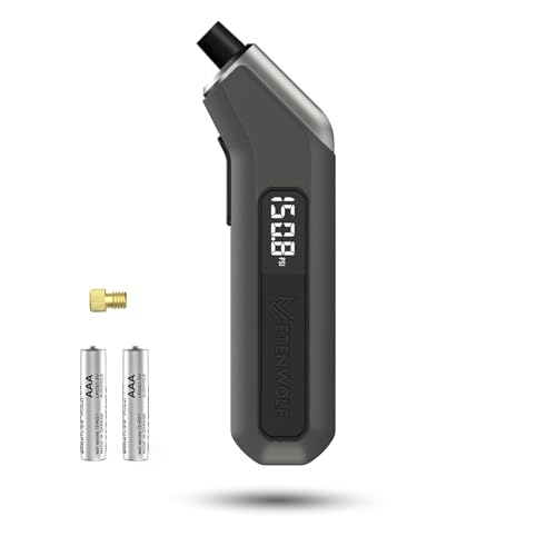 ETENWOLF T300 Plus Tire Pressure Gauge 3-200 PSI with Presta Valve Adaptor | Replaceable AAA Batteries, ANSI B40.7 Grade 2A (±0.5%) Accuracy, Digital Tire Gauge with Bright LED Display, Grey - color: space grey