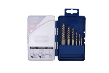 Century Drill & Tool 73414 Spiral Flute Screw Extractor Set, #1 - #6, Heat-Treated Steel, Superior Grip for Extracting Broken Screws and Bolts with Ease - size: 6-piece Spiral Flute