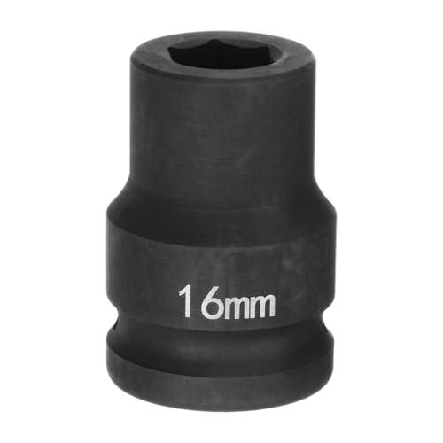 HARFINGTON 6-Point Impact Socket 3/4" Drive 16mm Metric 40Cr Alloy Steel Spindle Axle Nut Impact Socket - size: 16mm