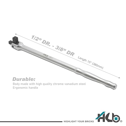 HB Wheel Protector Impact Socket & Dual-Drive Breaker Bar Set KKM001-U | 1/2" & 3/8" DR Flex Head Bar | Thin-Wall Color-Coded CR-MO Sockets 17mm 19mm 21mm with Protective Sleeves | Made in Taiwan - size: 1/2" DR. 17, 19, 21MM
