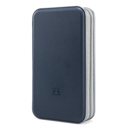 alavisxf xx CD Case, 96 Capacity Hard Plastic Organizer Wallet for Car | CD DVD Holder, Portable Hand Strap, Zipper Closure, Anti-Slip Scratch-Resistant Sleeves, Disc Storage, for Home Office Travel - color: Dark Blue, size: 96 Capacity