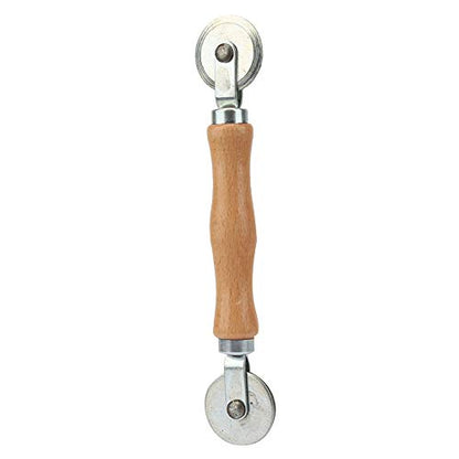 FTVOGUE Wooden Handle Tire Repair Tool, Aluminum Alloy Roller Bearing for Tire Patching, Lightweight and Portable for Car and Bike Repair