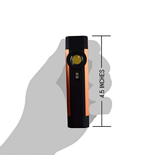 Durable Flashlight, 2C1140, Bright LED Tough aluminum body, UV Leak Detection, 3 Modes, USB Rechargeable Work light