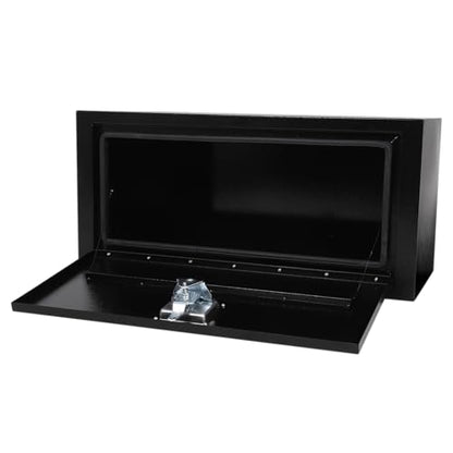 Heavy Duty Steel Plated Underbody Truck Tool Box with T-Handle Lock, Waterproof Tongue Box for Storage with Smooth Surface for Truck, Pickup, RV, Trailer - Black, 30" x 12" x 14" Inch - size: 30" x 12" x 14"