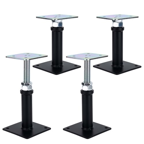4-Pack Adjustment Floor Jack Post Floor Jack Lift Supports 6-9 Inch Adjustable House Jack,Adjust Supports,Lift Supports,Mini Screw Jack, Floor Straightener,Level Supports - size: AR 6-9