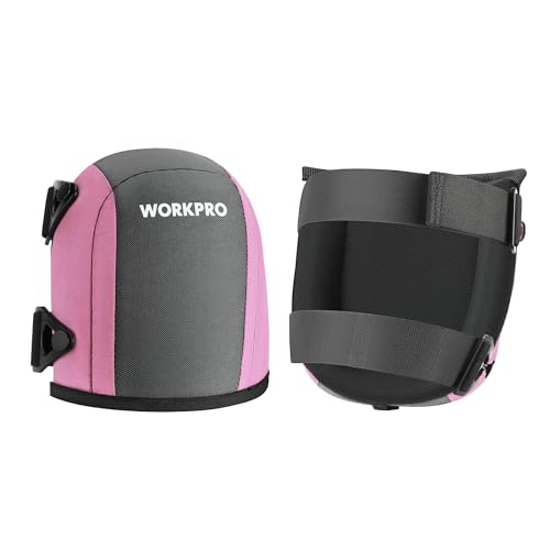 WORKPRO Garden Knee Pads For Unisex-Adult | Flooring Kneepads with Foam Padding, Comfortable Kneeling Cushion for Gardening, House Cleaning, Construction Work - color: Pink