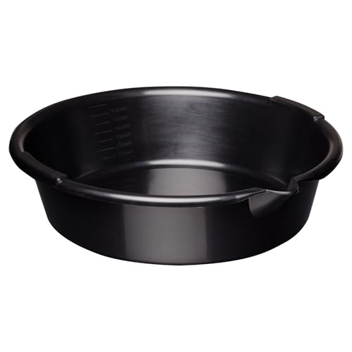 (3 Pack) 7-Quart Automotive Drain Pan with Built-in Scale and Spout, Leakproof Heavy Duty Oil Catch Pan, Anti-Splash Fluid Tray for Car, Motorcycle, Garage Auto Repair Maintenance