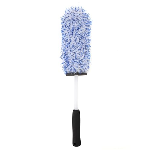 Car Wheel Cleaning Brush, Soft Bristle Tire Rim Cleaner, Long Handle Auto Detailing Brush for Wheels, Tires & Engine Bay