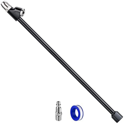 13'' Dual Head Air Chuck Set, Heavy Duty Extended Reach Tire Chuck w/Quick Plug for Semi Tire Inflation, 1/4" FNPT Straight Lock On Tire Inflate Chuck for Air Compressor Semi Truck RV Dually Tires - size: 13'' - Zinc Alloy