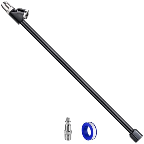 13'' Dual Head Air Chuck Set, Heavy Duty Extended Reach Tire Chuck w/Quick Plug for Semi Tire Inflation, 1/4" FNPT Straight Lock On Tire Inflate Chuck for Air Compressor Semi Truck RV Dually Tires - size: 13'' - Zinc Alloy