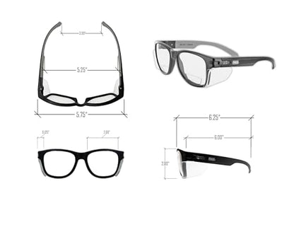 MAGID Y50 Safety Glasses for Construction | Black Frame — 1 Pair, Clear Lens - 1.5 Bifocal | Side Shields, ANSI Z87.1+, Anti-Fog, Scratch-Resistant, 99.9% UV Protection, Polycarbonate Lens - color: Clear Lens | 1.5 Bifocal, size: 1 Pair