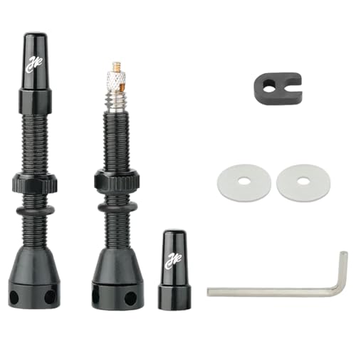 8Pcs Bicycle Presta Valve Stem 44mm / 1.74 Inch Vacuum Tire Nozzle Portable Alloy Kit for Mountain Road Bike Rim Tubeless Valve Repair Tool with Valve Core Remover Tool and Valve Stem Caps