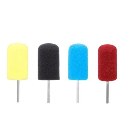 Novel Car Wheel Sponge Cone Round Metal Hub Polish Buffing Shank Polishing Pad - color: Circular 4pcs