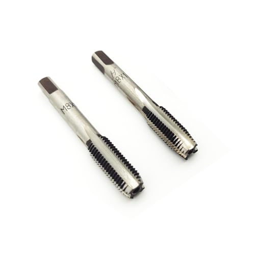 AtticZone M8 x 1.0 Metric Hand Thread Tap, Right Hand, Alloy Tool Steel, 1 Taper Tap, 1 Plug Tap for Metal Working DIY Industrial - size: M8x1.0