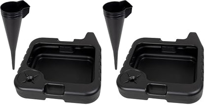 Scepter AMKIT01 15.5 Quart Oil Drain Pan with Pour Spout and 18-Inch Mechanics Funnel Kit for Automotive Fluids Including Engine Oil, Anti-Freeze, Transmission Fluid and More, Black (Pack of 2) - style: 15.5 Quart (Pack of 2)