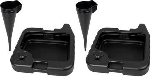 Scepter AMKIT01 15.5 Quart Oil Drain Pan with Pour Spout and 18-Inch Mechanics Funnel Kit for Automotive Fluids Including Engine Oil, Anti-Freeze, Transmission Fluid and More, Black (Pack of 2) - style: 15.5 Quart (Pack of 2)