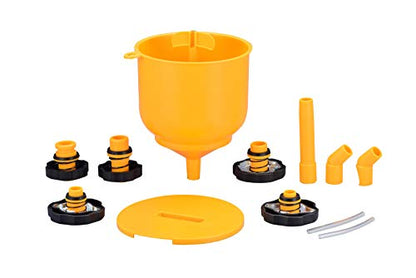 Radiator Coolant Filling Funnel Kit- Spill Proof Coolant Filling Plastic Funnel Kit with Adapter