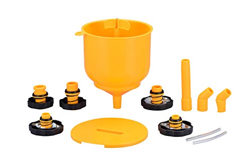 Radiator Coolant Filling Funnel Kit- Spill Proof Coolant Filling Plastic Funnel Kit with Adapter