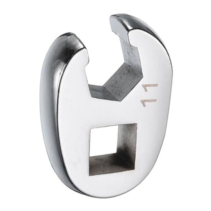 HARFINGTON Drive Crowfoot Wrench 3/8" Drive 11mm Metric Fractional Crowfoot Flare Nut Wrench 40Cr Chrome Plated Open End Crowfoot Wrench for Mechanics Automotive Repair Work - size: 11mm