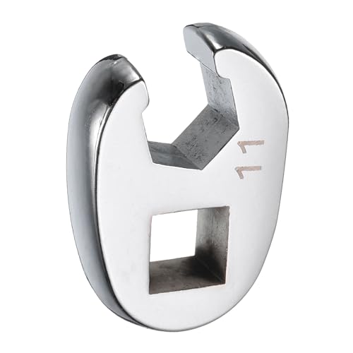 HARFINGTON Drive Crowfoot Wrench 3/8" Drive 11mm Metric Fractional Crowfoot Flare Nut Wrench 40Cr Chrome Plated Open End Crowfoot Wrench for Mechanics Automotive Repair Work - size: 11mm