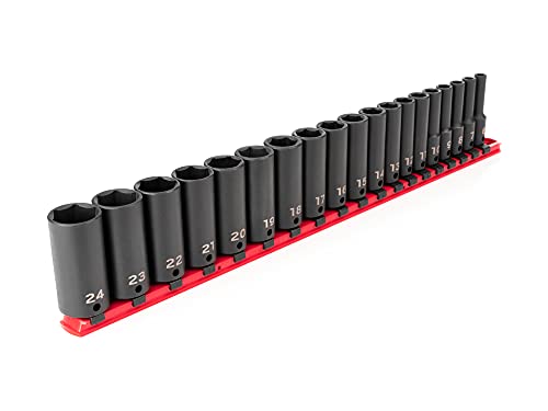 TEKTON 3/8 Inch Drive Impact Socket Set, 19-Piece | SID91107 - size: 19-Piece (1/4-1 in.), style: Deep