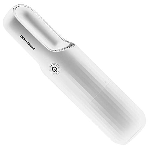 STARUMENT Portable Hand Vacuum Cleaner Handheld Cordless Cleaner for Dust Pet Hair Dirt, Home, Car Interior, Lightweight, Easy to Use, Compact Design Battery Rechargeable with USB-C Cable White - color: White