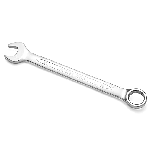 Jetech 38mm Combination Wrench, Metric 12-Point Chrome Vanadium Steel Spanner, Industrial Grade with 15-Degree Offset, Sand Blasted Finish, Heat-Treated Forged Tool - size: 38mm