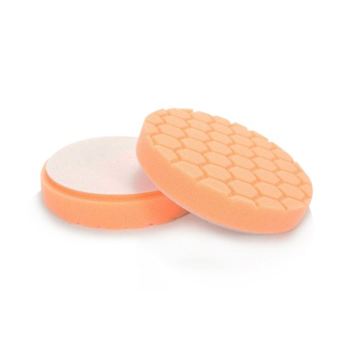 Chemical Guys, Hex-Logic Medium-Heavy Cutting Pad, Orange, 6.5 in for 6 in | Medium to heavy cutting foam pad cuts swirls and defects, fits 6 in backing plates for dual-action polishers - size: 6.5 Inch Pad (1 Pack), style: Medium Cutting
