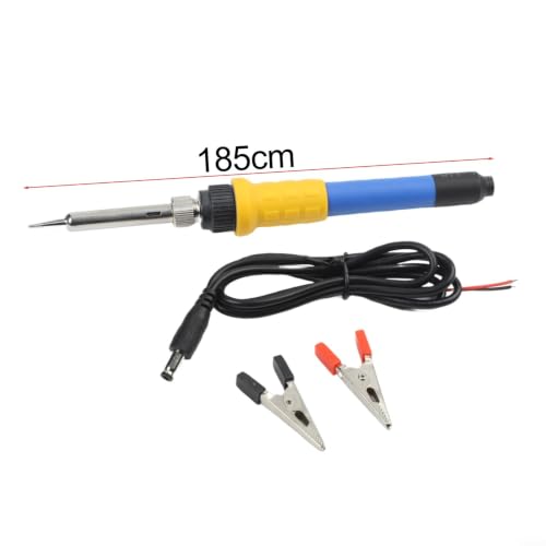 60W 12V DC Soldering Iron with Car for battery Clips - Portable Ceramic Heater for Auto Wiring & Outdoor Repair, Fast Heat-Up Silicone Grip