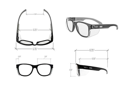 MAGID Y50 Safety Glasses for Construction | Black Frame — 6 Pairs, Clear Lens | Side Shields, ANSI Z87.1+, Anti-Fog, Scratch-Resistant, 99.9% UV Protection, Polycarbonate Lens - color: Clear Lens | Black Frame, size: 6 Pairs