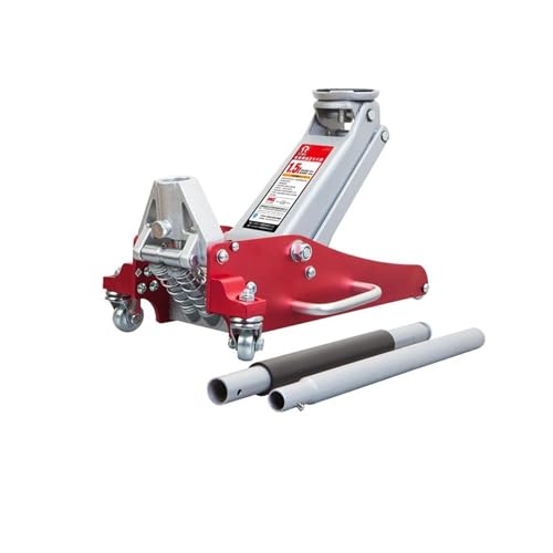 Hydraulic Low Profile Aluminum and Steel Racing Floor Jack with Dual Piston Quick Lift Pump 1.5-3 Ton Capacity Black(T815016L) - color: T815016L