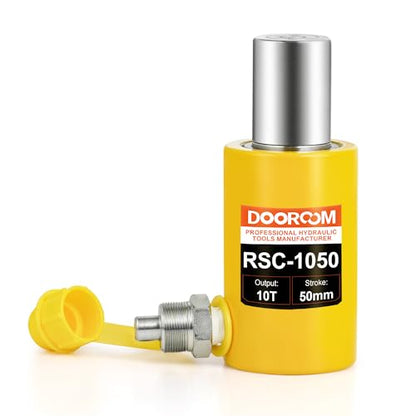 10 Ton Hydraulic Cylinder Jack,2” Stroke Hydraulic Ram Jack, Porta Power Automatic Retracting Jack, Yellow, RSC-10