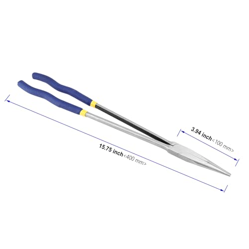 2 PCS Reach Pliers, 16 Inch Extra Long Needle Nose Pliers, High Carbon Steel Needle Nose Pliers for Narrow Spaces, Automotive Repair