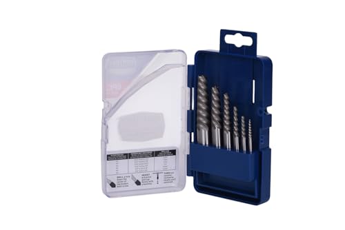 Century Drill & Tool 73414 Spiral Flute Screw Extractor Set, #1 - #6, Heat-Treated Steel, Superior Grip for Extracting Broken Screws and Bolts with Ease - size: 6-piece Spiral Flute